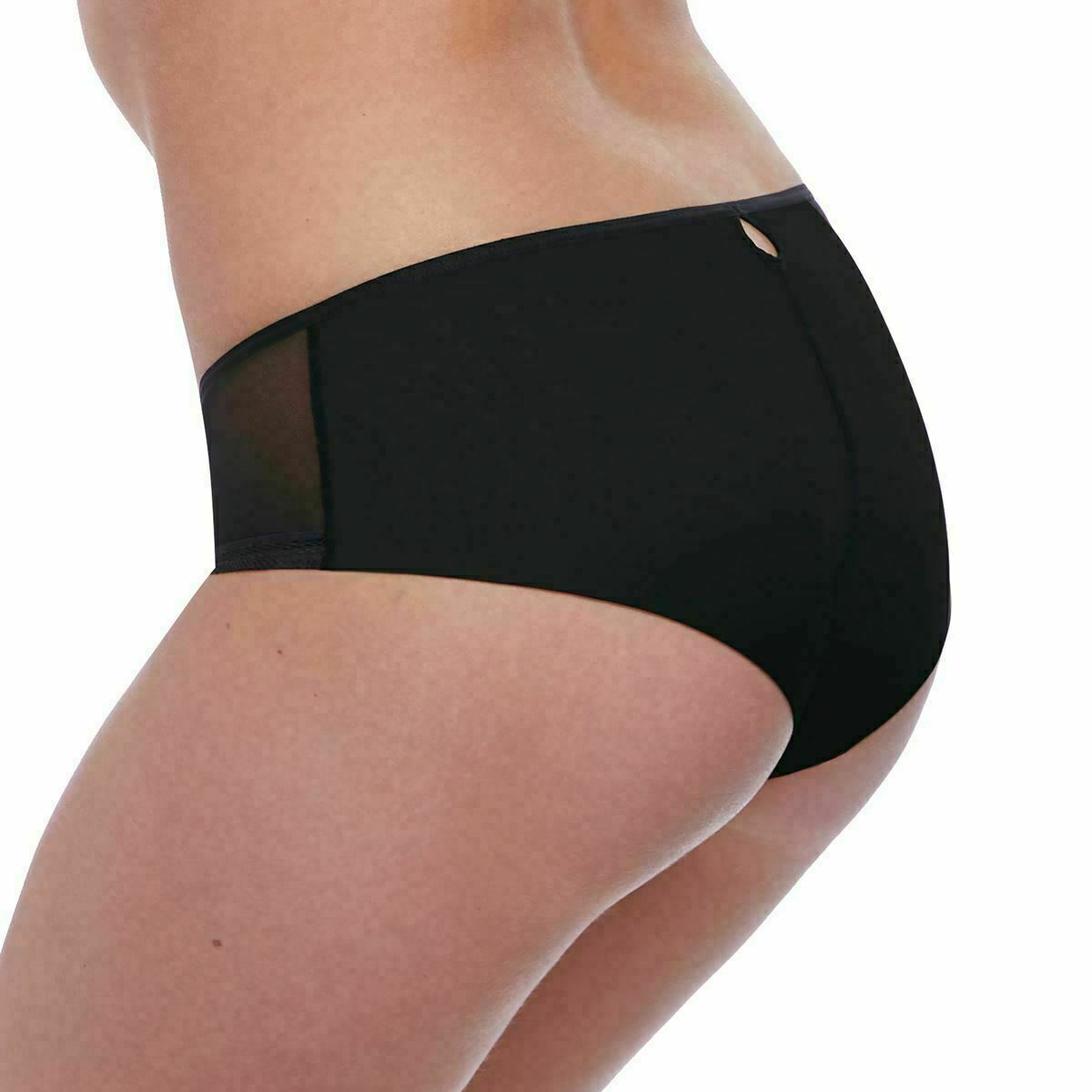 Freya Rhea Short Brief Black Mesh Size XS 8 10 Embroidered Lace Knickers 2396