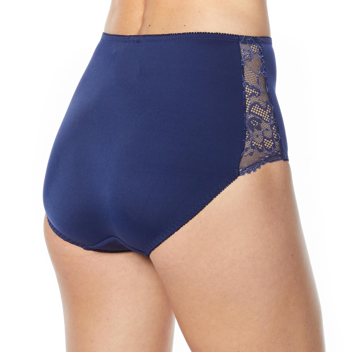 Rhonda Shear Womens Pack of 2 Lace Inset Brief in Beige and Black Size L 764476