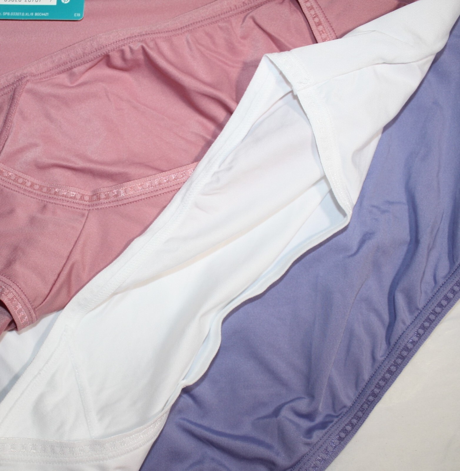 NWT set/3 VANITY FAIR no ride up no roll BRIEFS 13463 PERIWINKLE ROSE WHITE 3XL