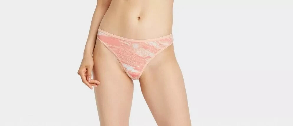 Auden Women’s Cotton Thong Underwear Panties Pale Peach Size Medium 8-10 A1021