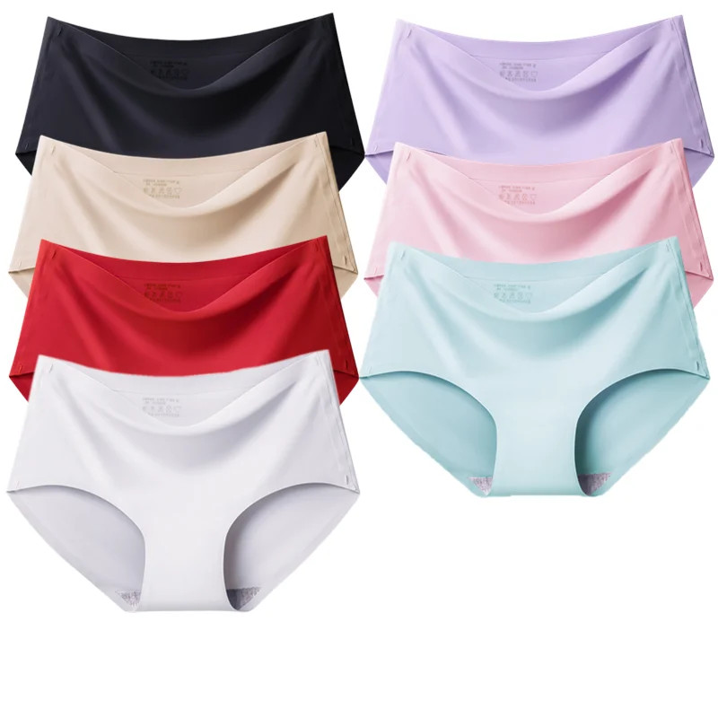 Seamless Brief Panties Mid Rise Soft Breathable Stretch Underwear 7PCS Set