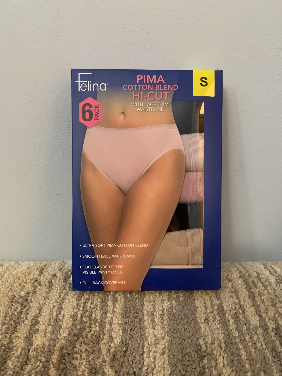 Felina Women’s Hi-Cut with Lace Trim, 6-pack