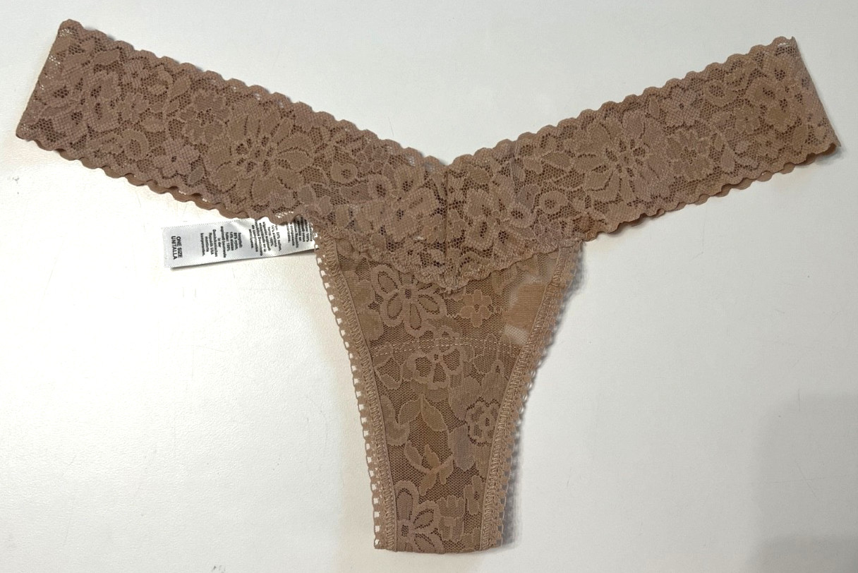 Hanky Panky ONE SIZE Daily Lace Thong Panty NWOT Chai