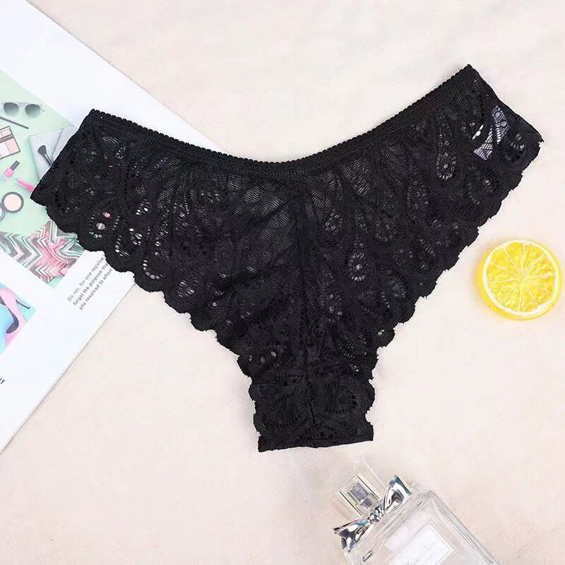 5 Packs Lot Sexy Women Lace Sheer Panties Briefs High Cut Underwear Intimates