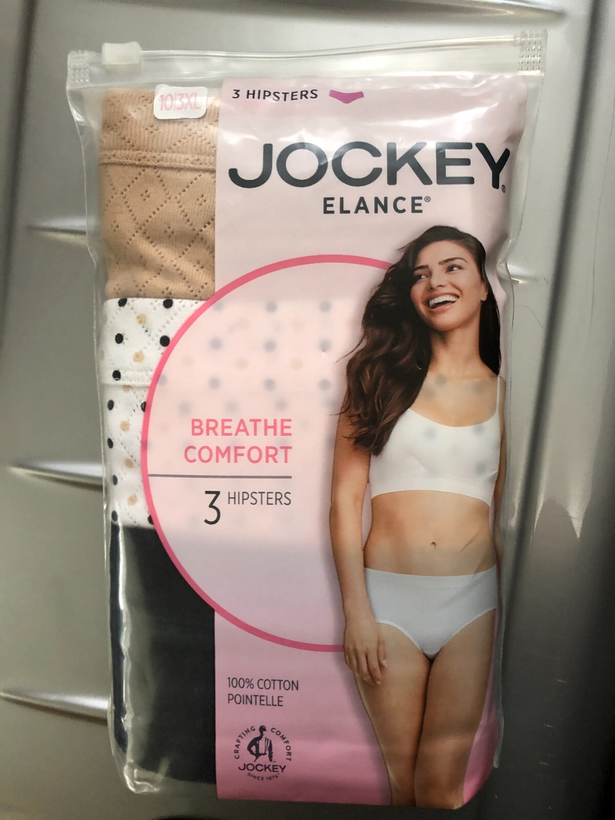 JOCKEY elance Women’s HIPSTERS pack of 3 SIZE 10 3XL WHITE BEIGE BLACK NEW