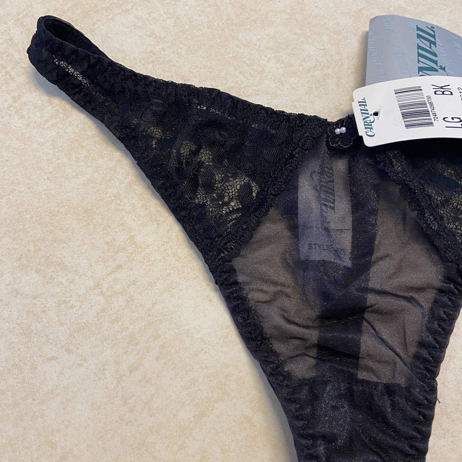 Vintage Panties Large Carnival Sissy Panty New NWT Lace Sheer G String Thong