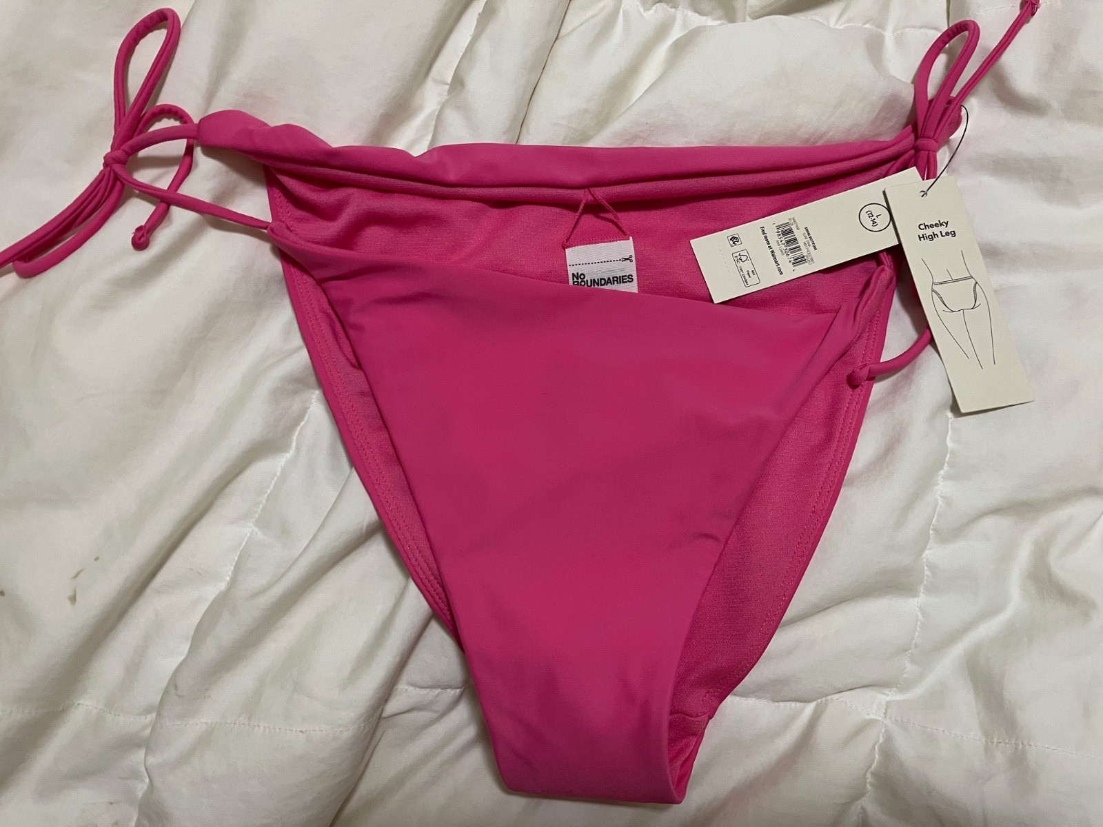 No Boundaries Side Tie Bikini Swim Bottom Nylon Size Lg