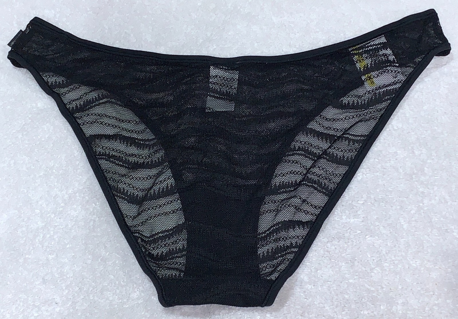 CALVIN KLEIN Allover Sheer Lace Black Bikini Panty NEW Womens Sz M 6 L 7