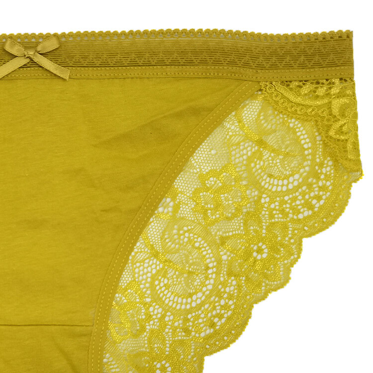 Women’s Cotton Bikini Briefs Knickers Lace High Leg Panties Crotch Gusset XS S M