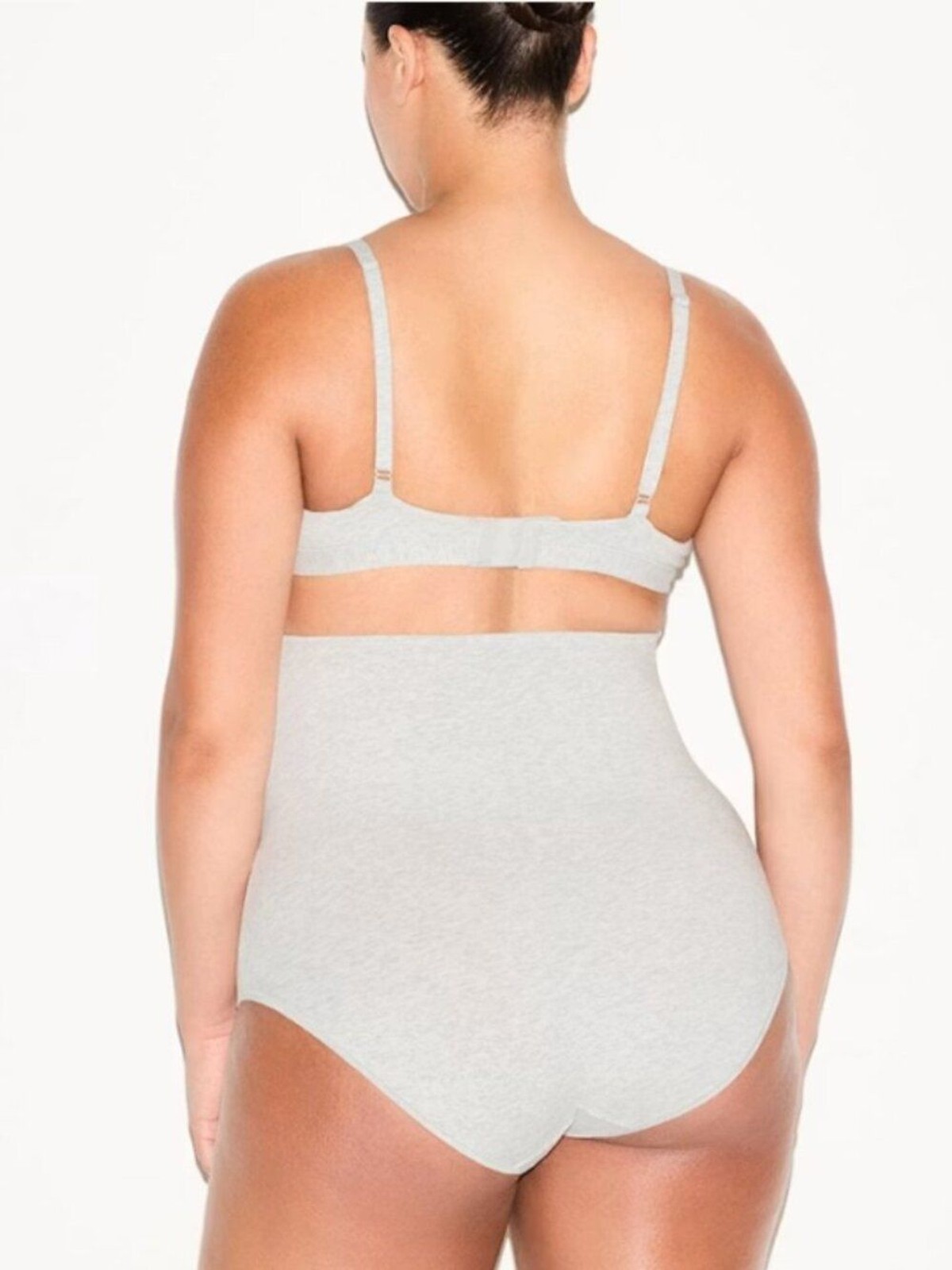 NEW SKIMS Set of 3 Cotton Jersey Maternity High Waisted Brief Light Heather Gray