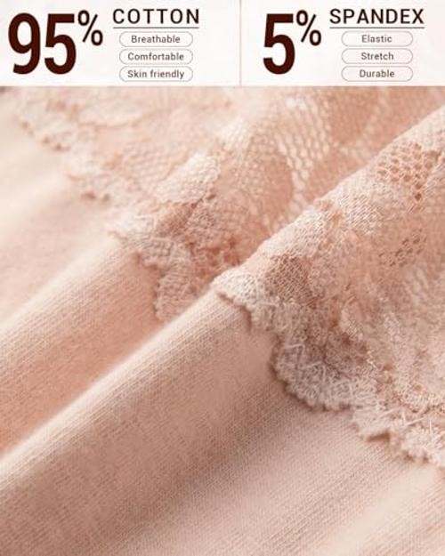 Lace Thongs for Women – 6 or 12 Pack Low Rise Thongs – Lace Large 6pk Neutrals