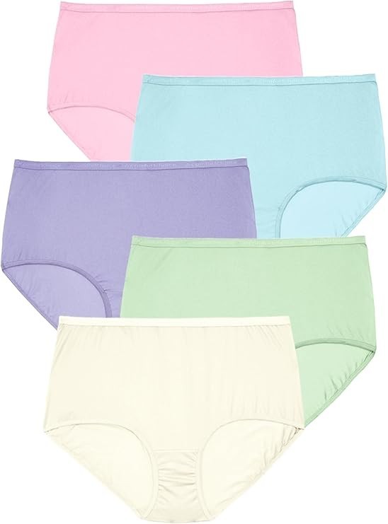 NWOT Assorted Comfort Choice 5 Pair Pack Cotton Brief Panties Size 8