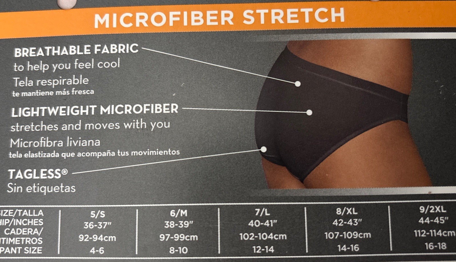 New Hanes Comfort Flex Fit Microfiber Stretch Bikini Panties 6 Pack Large