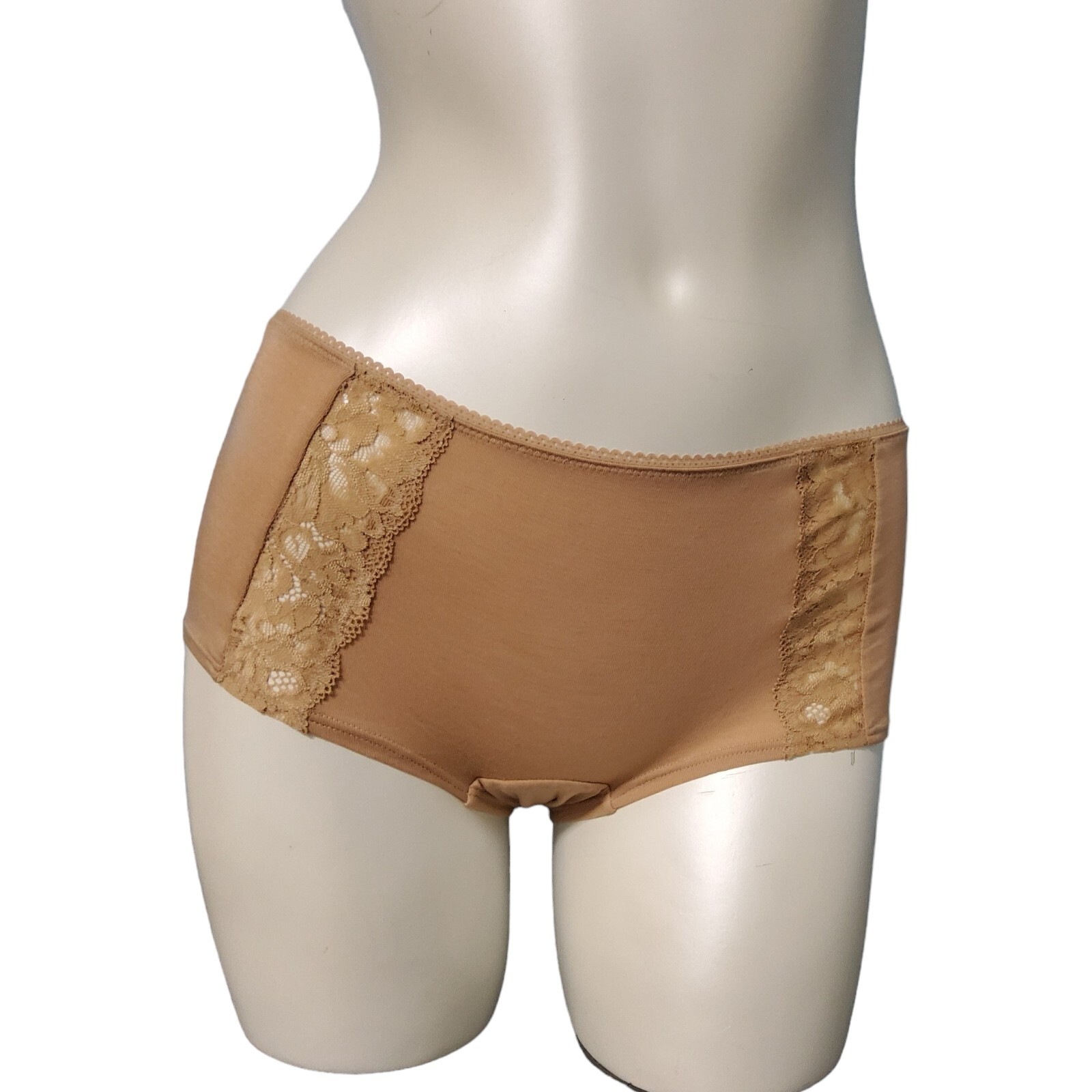 Soma Embraceable Signature Lace Boyshort Panty Warm Amber Tan Medium M NWT New