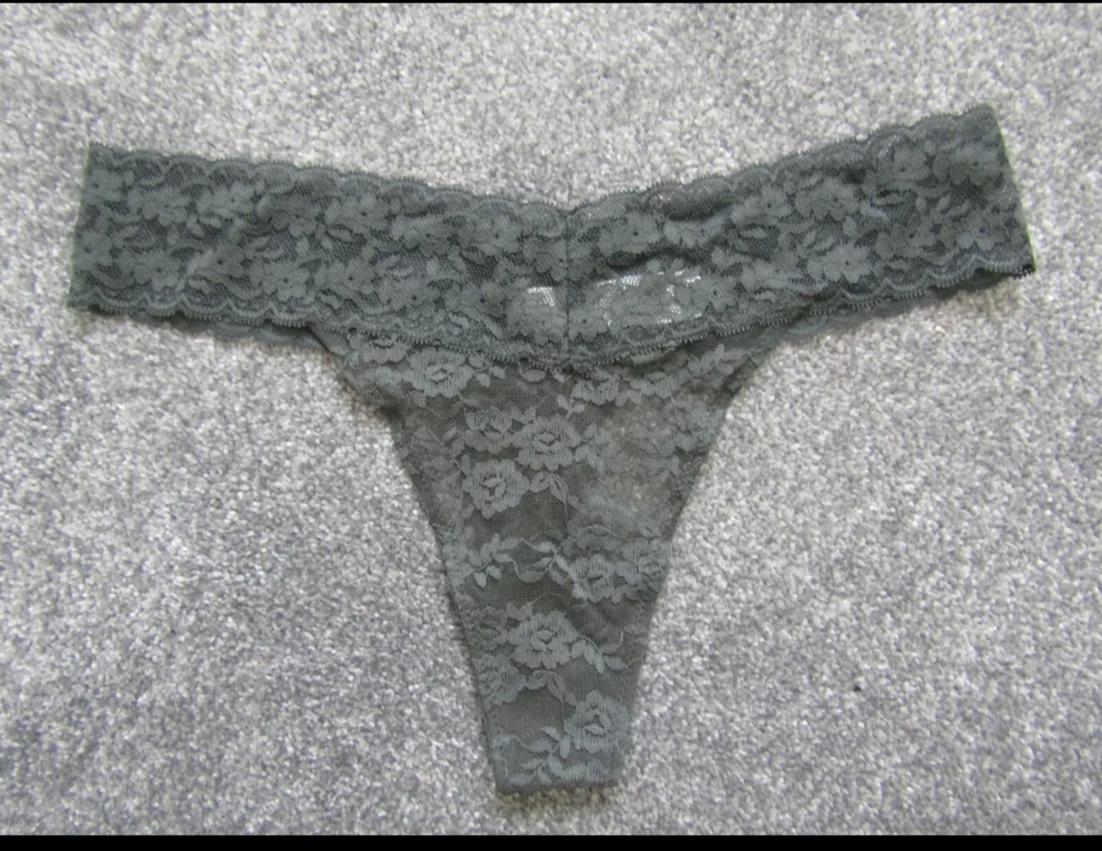 Ex Chainstore Luxury Lace Cheeky Sheer Thong Knicker Panties Size M 14/16