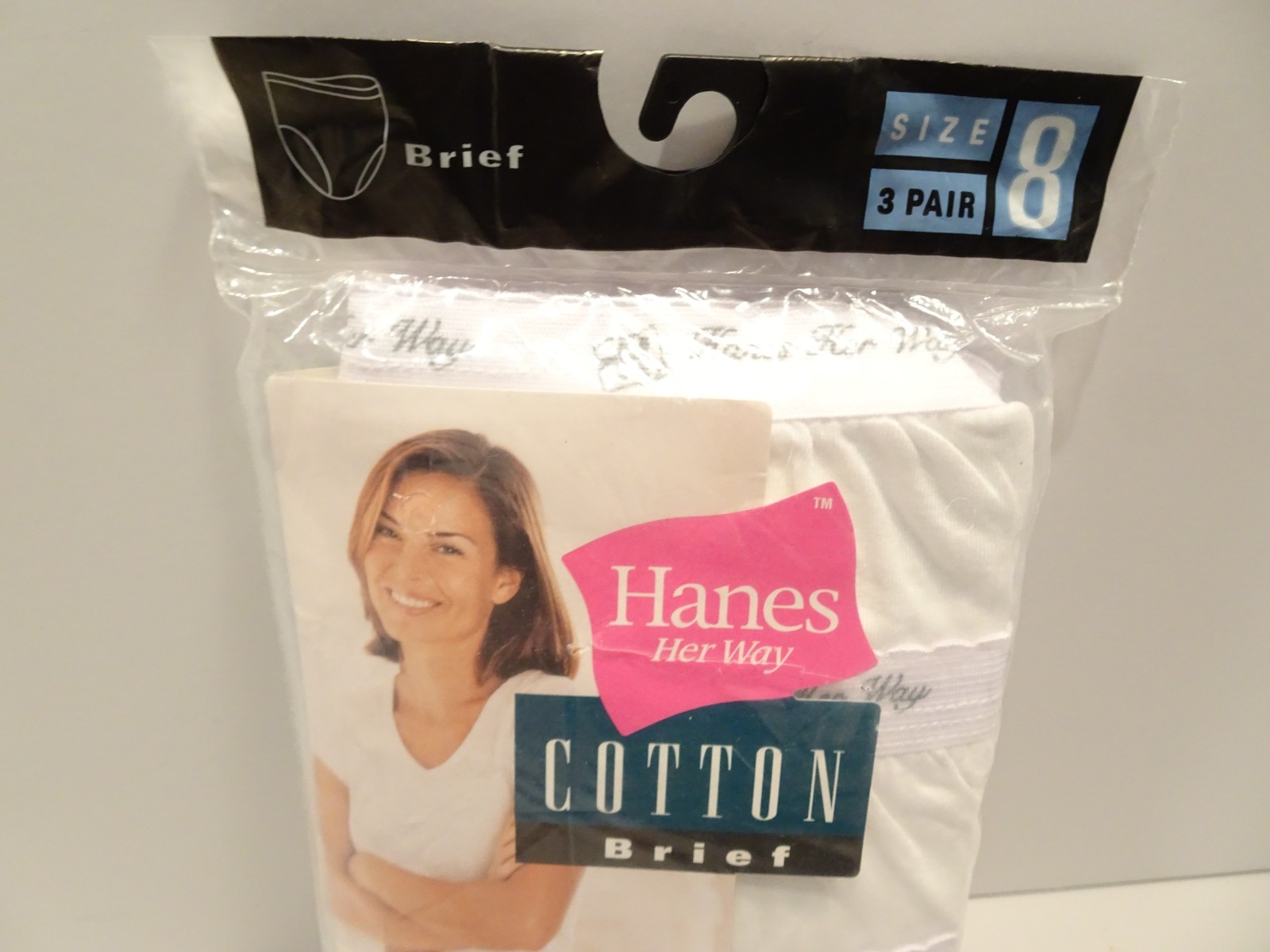 Vintage 1999 Hanes Her Way Women’s White Cotton Briefs 3 Pair Size 8