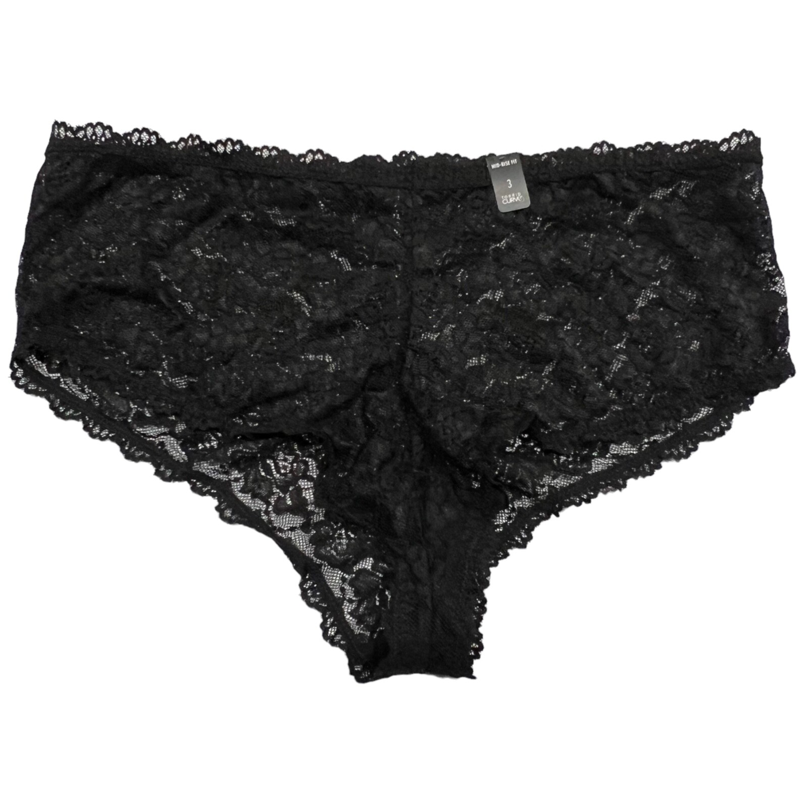NWT TORRID Mid Rise Fit Pantie Underwear Sz 0X-1X-2X-3X-4X Black Lace