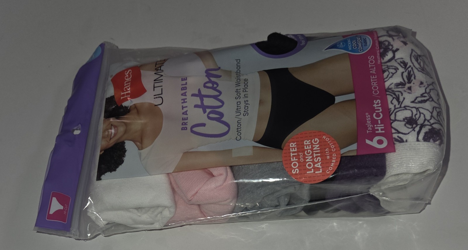 Hanes Ultimate Breathable Cotton 6-pack Tagless Hi-cuts Size 5/S