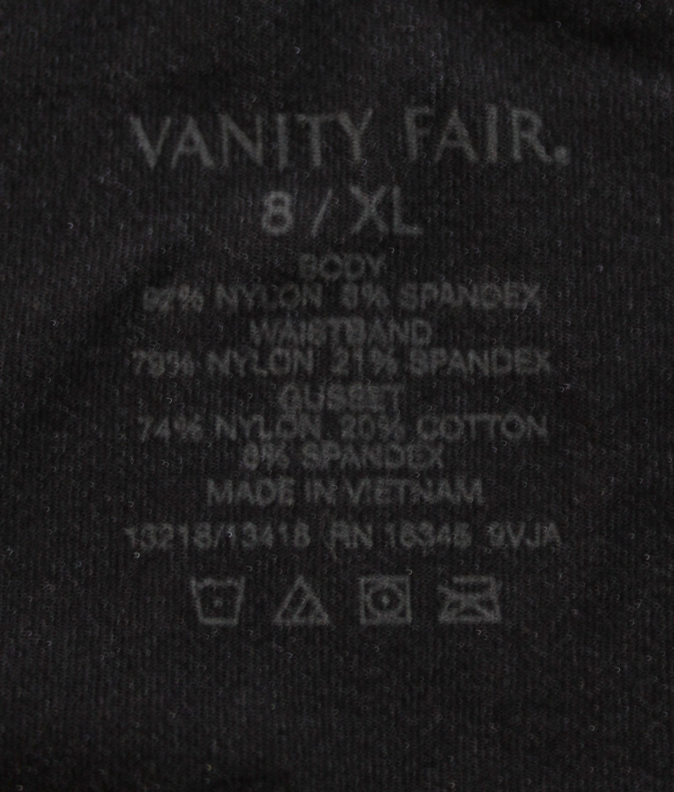 Vanity Fair Women’s 3-Pack Beyond Comfort Seamless Brief ZG3 Black Size XL NWT