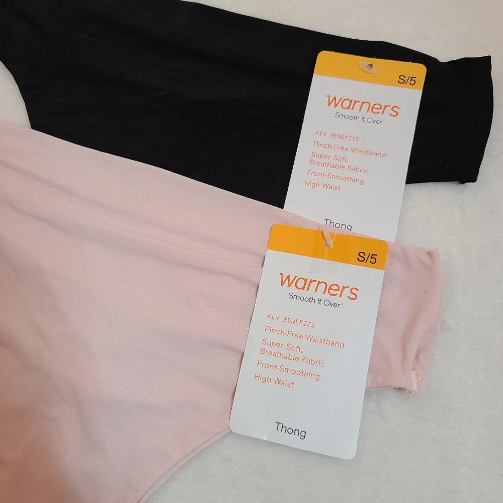 Warners Smooth It Over 2pk High Waist Thong Panties Size Sm
