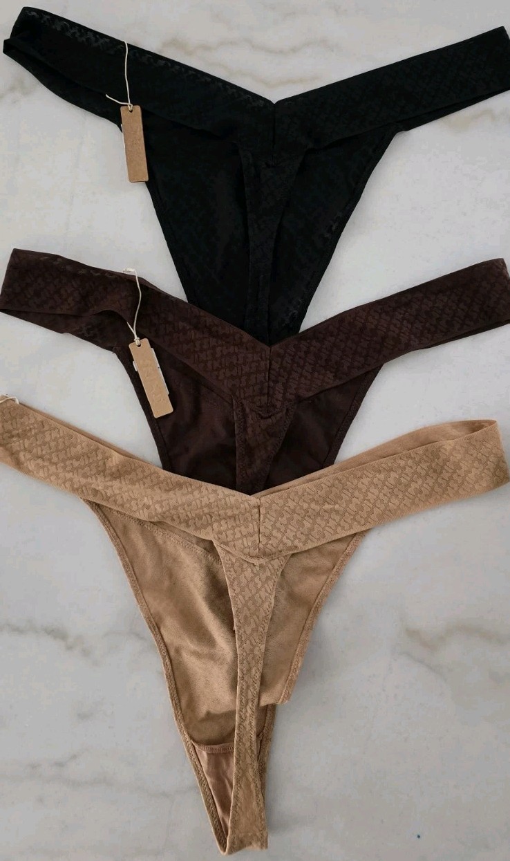 Skims 3 Piece Bundle Women’s Thongs, Size 4X.
