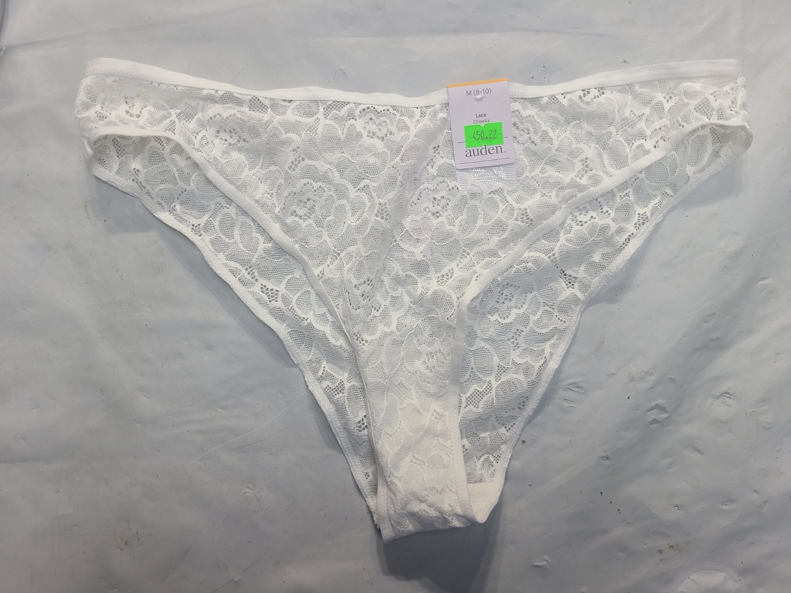 Women’s Rose Lace Cheeky Underwear Auden White Mid Rise Lightweight Size Medium