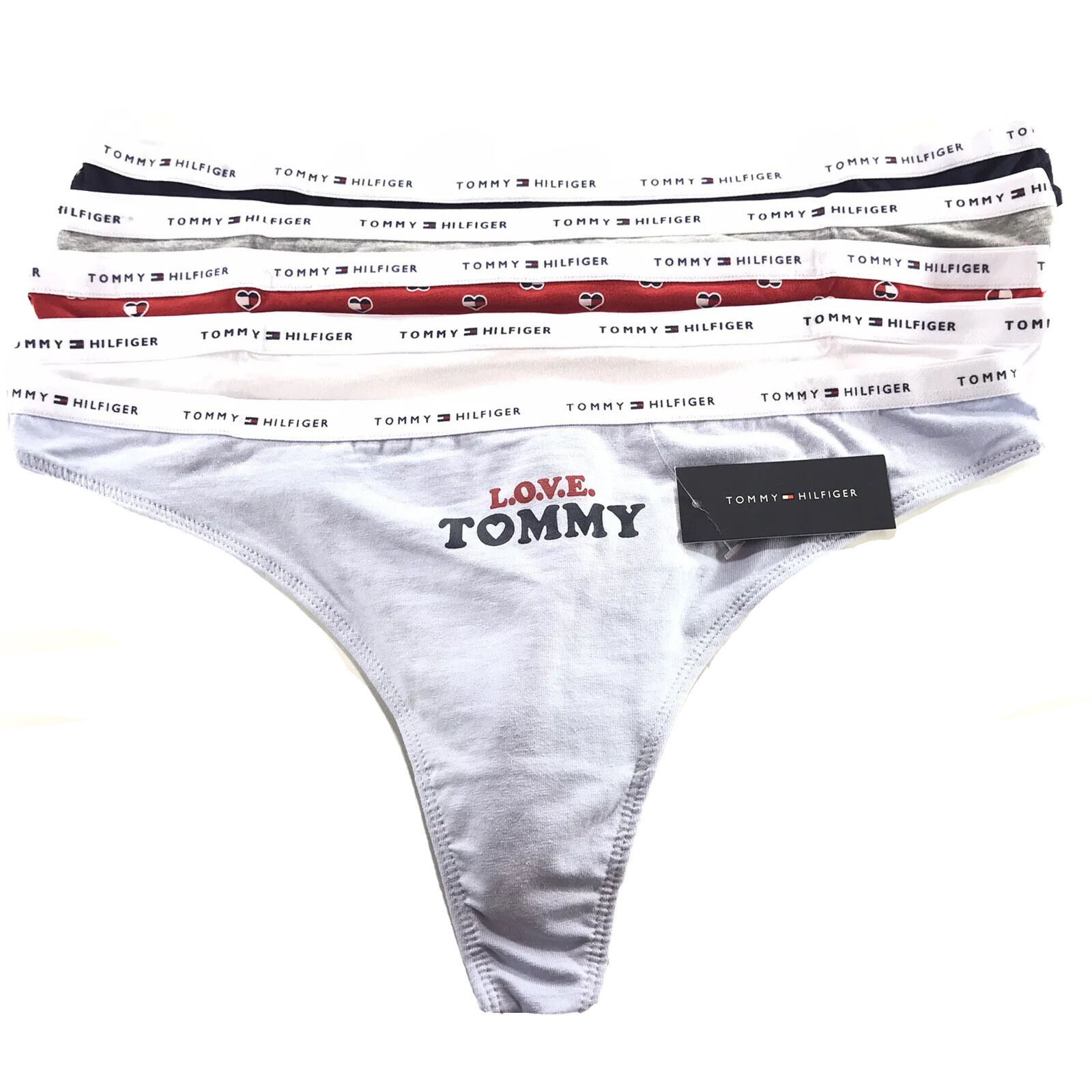 Tommy Hilfiger-XLG-Thong Women’s Cotton Panties – 5 Pack -Blue-See Description