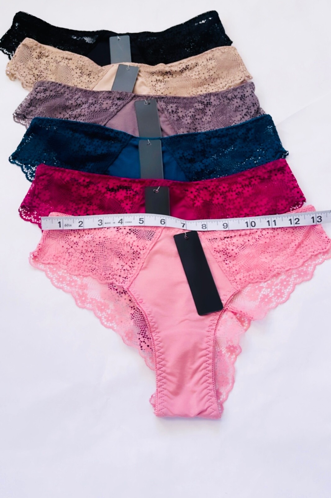 Lot 6 PRETTY SATIN Lace BIKINIS Style PANTIES Womens Underwear 68842 S M L XL