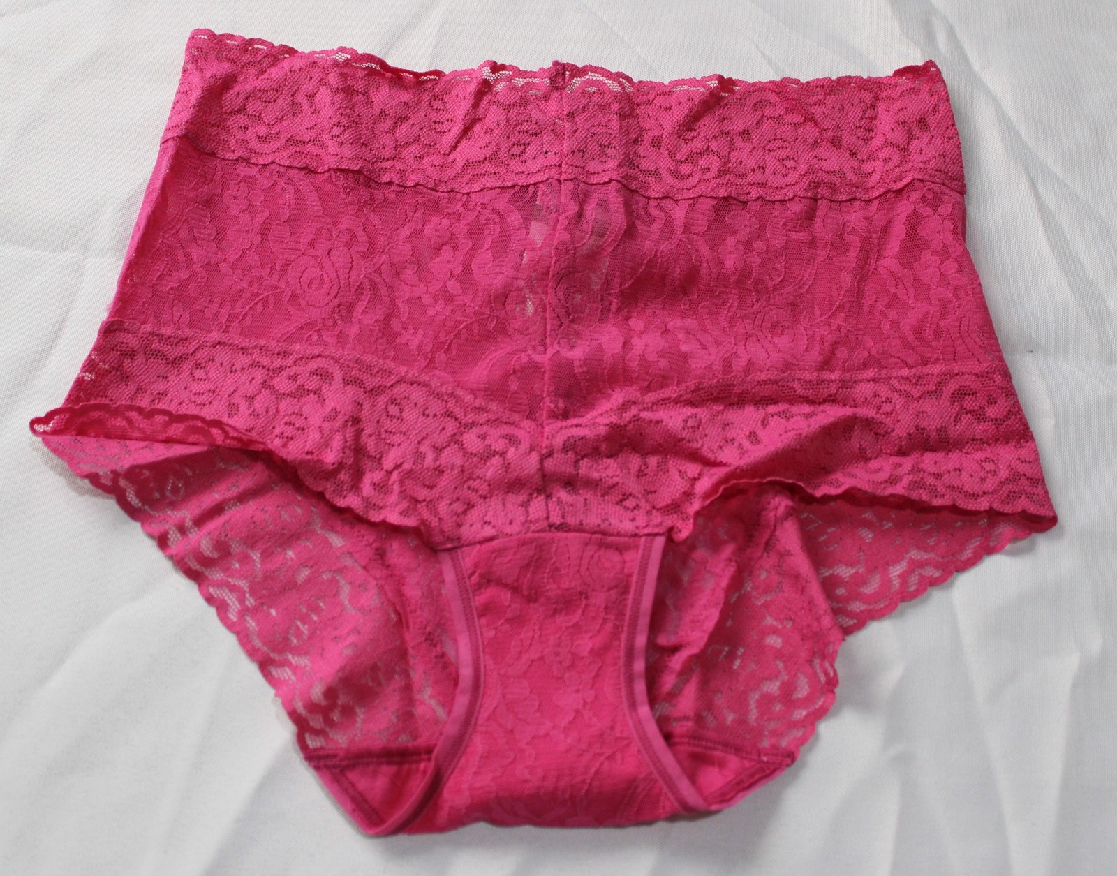 Felina Women’s Signature Stretch Lace Hi-Waisted Boyleg Panty DH3 Pink Large NWT
