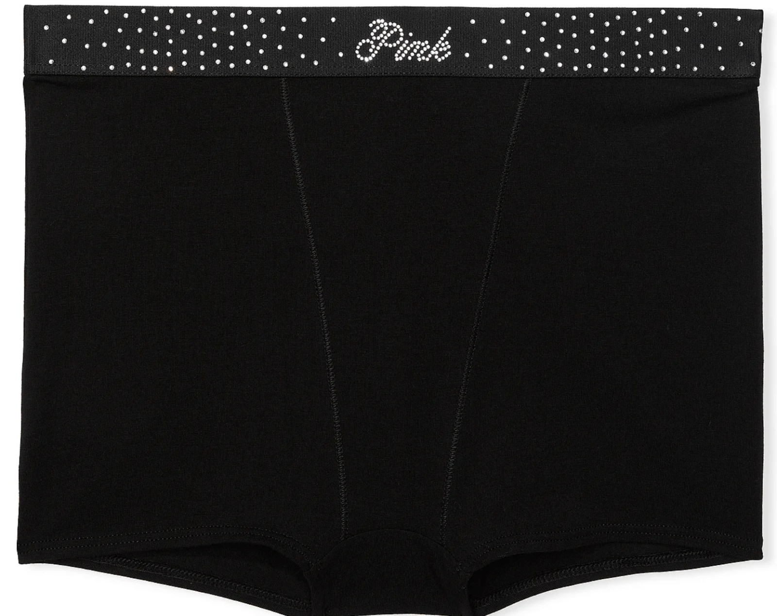 Victorias Secret PINK High Waist Shortie Boyshort Black Diamante Rhinestones NWT