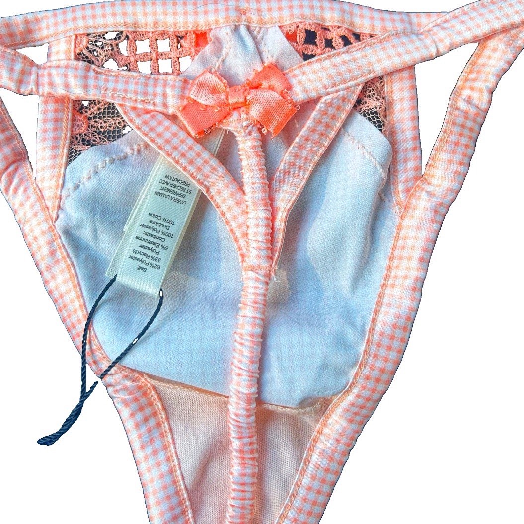 Victoria’s secret For Love & Lemons Zoe Gingham Thong Panty L( 275) NIP