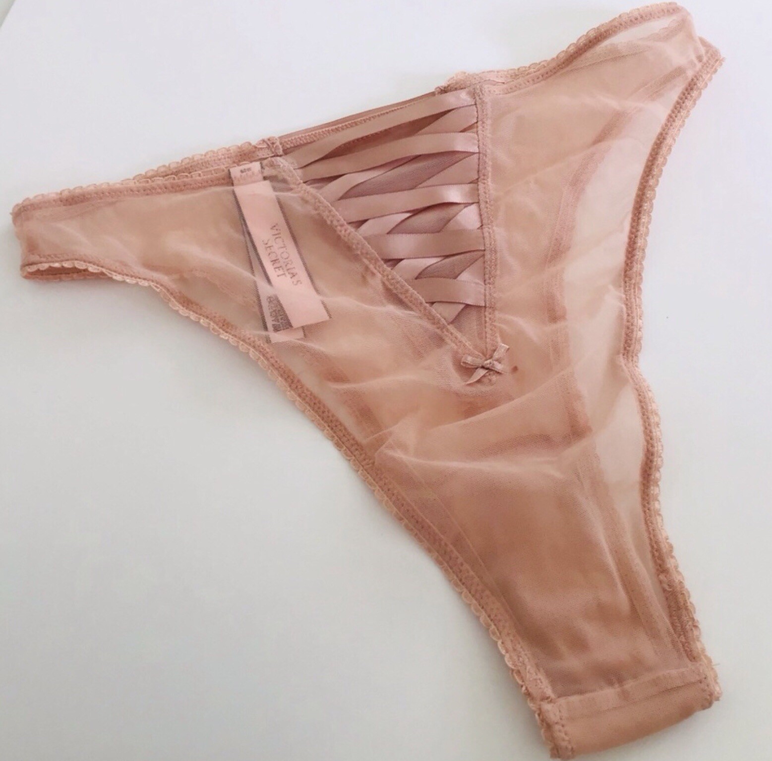 Victoria’s Secret Dream Angels Brazilian Slip Panties-Size Small-Beige-NWT $29
