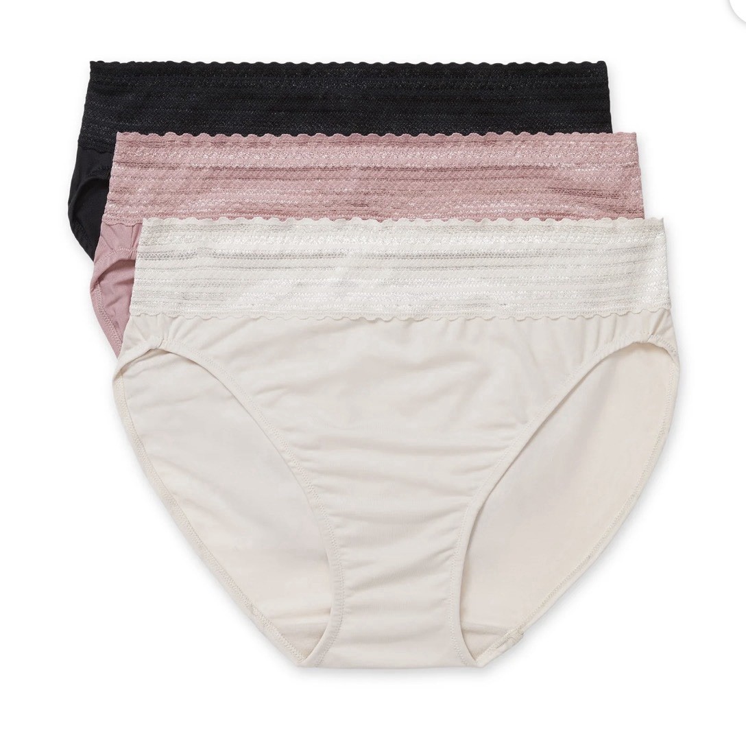 3 Pack Warners Comfort Waistband Hi Cut Panties Microfiber With Lace Sz XXL