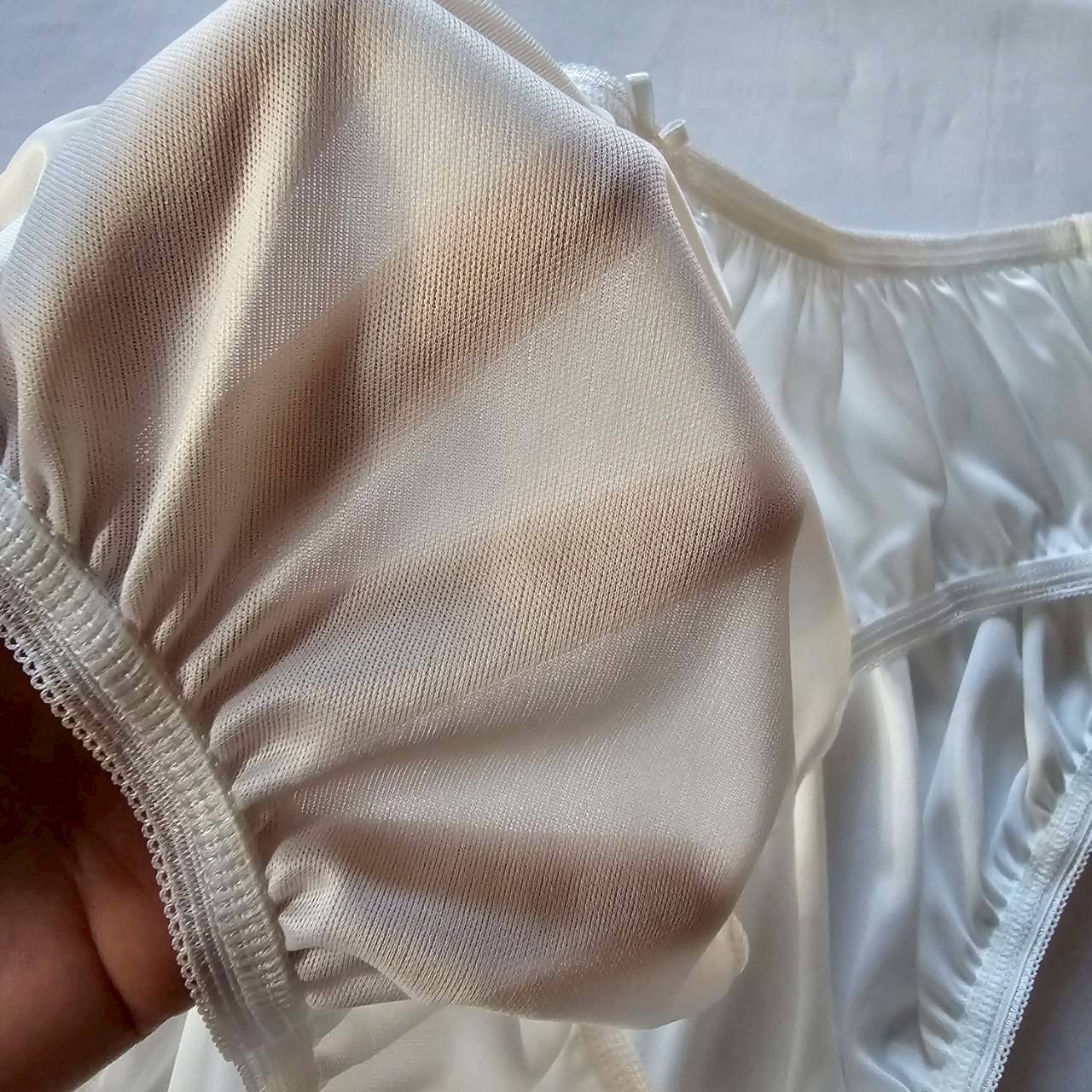 6pcs Bikini Plus Underwear Woman Panties Soft Nylon Mid-Waist Briefs /White/2XL