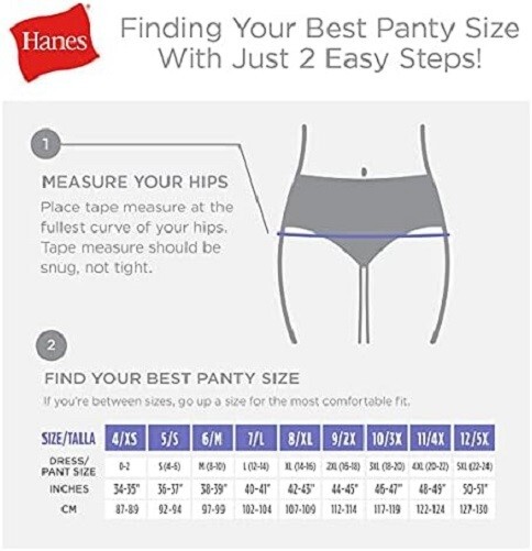 Hanes Women’s High Cut Moisture Wicking Cotton Underwear Pack Of 12