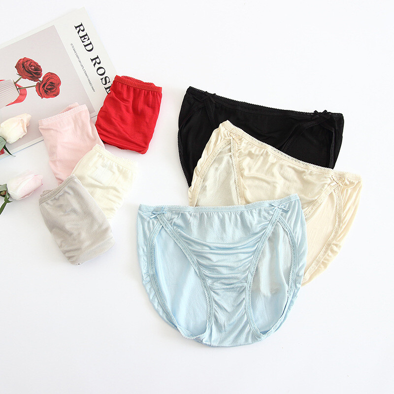 7 Pair Mulberry Silk Underwear Super Cozy Breathabl Briefs 100 Silk Lady Panties