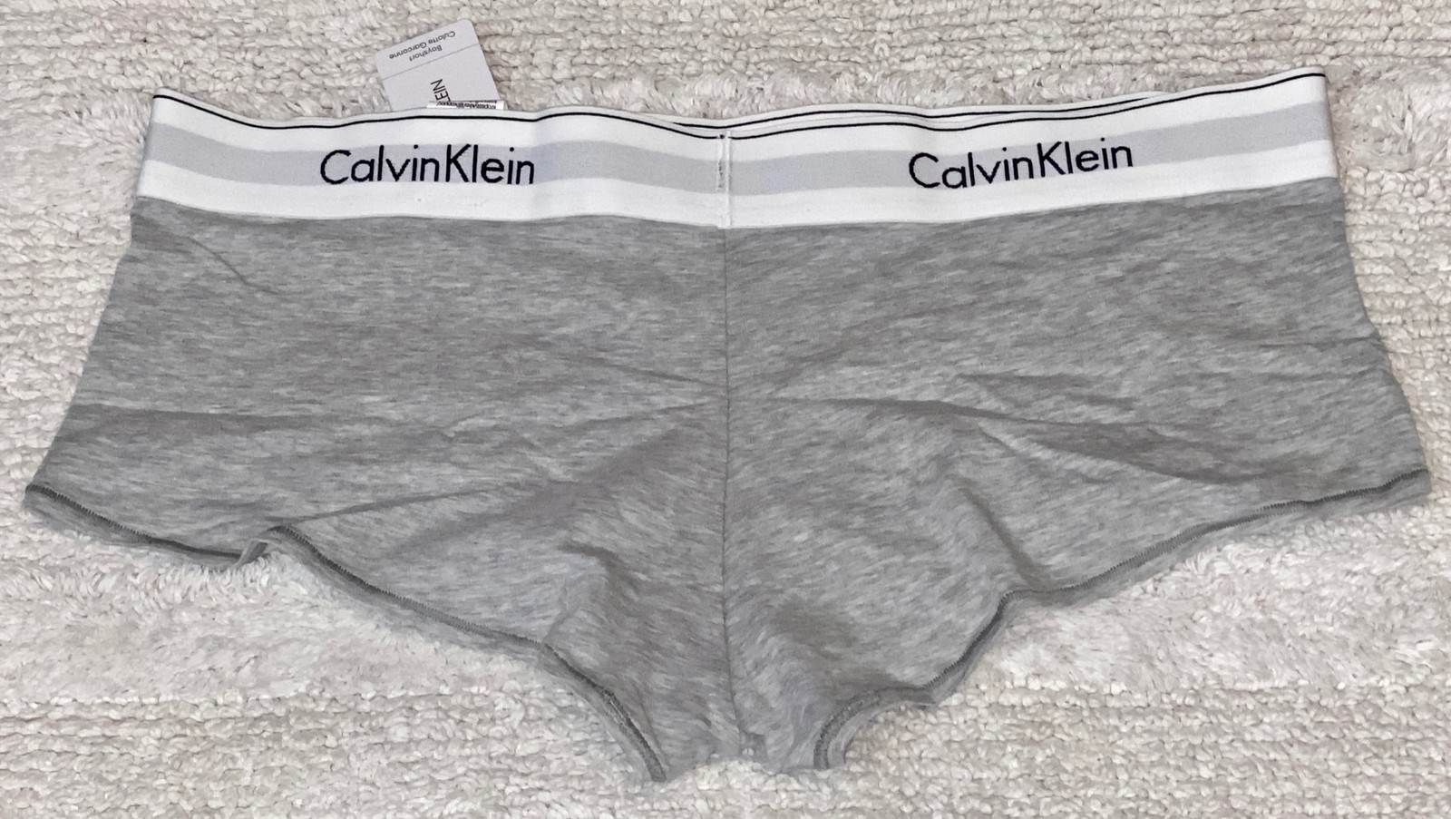 CALVIN KLEIN Modern Cotton Grey White Black Boyshort Panty Women Sz S 5