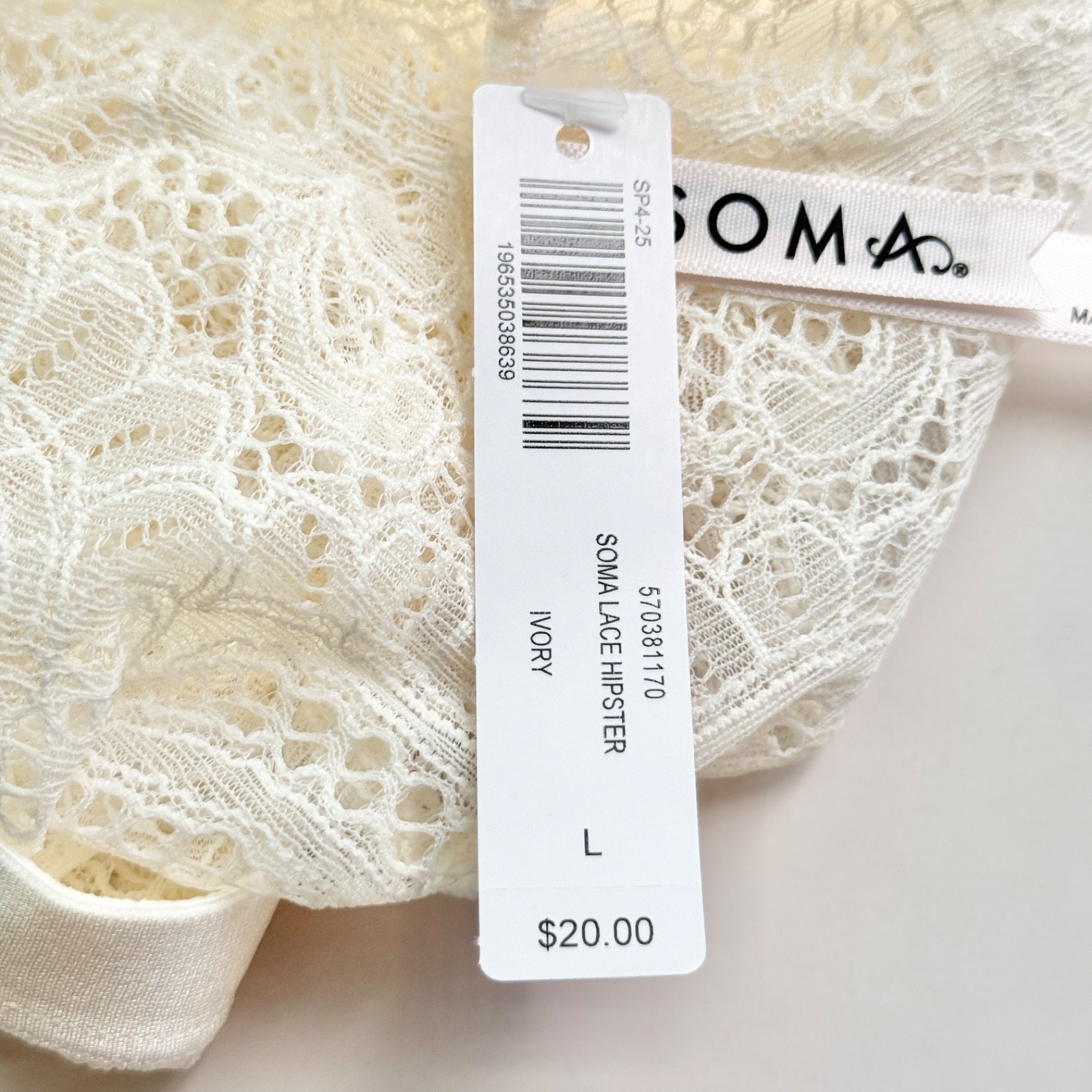 Soma Hipster With Lace Panty Ivory Size S/M/XL