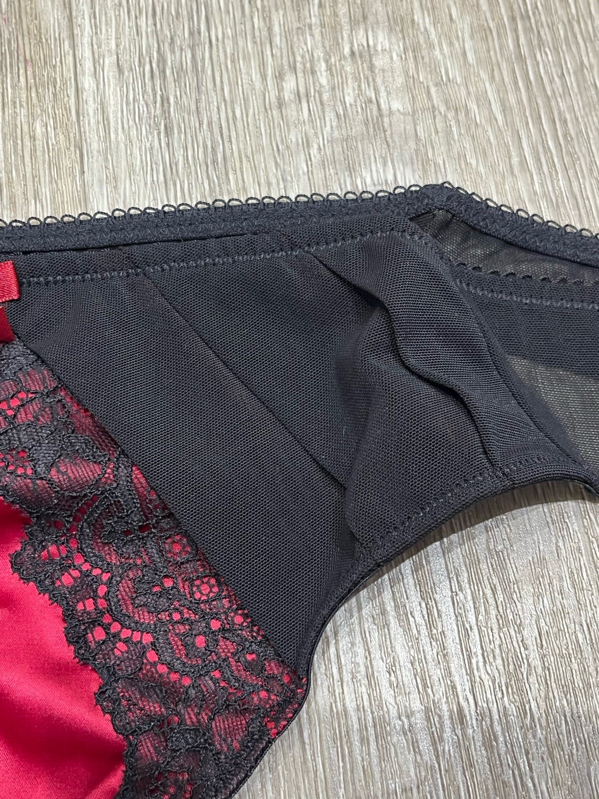 Ann Summers Teagan Triple Boost Burgundy Red & Black Thong Size 18 FREE POST
