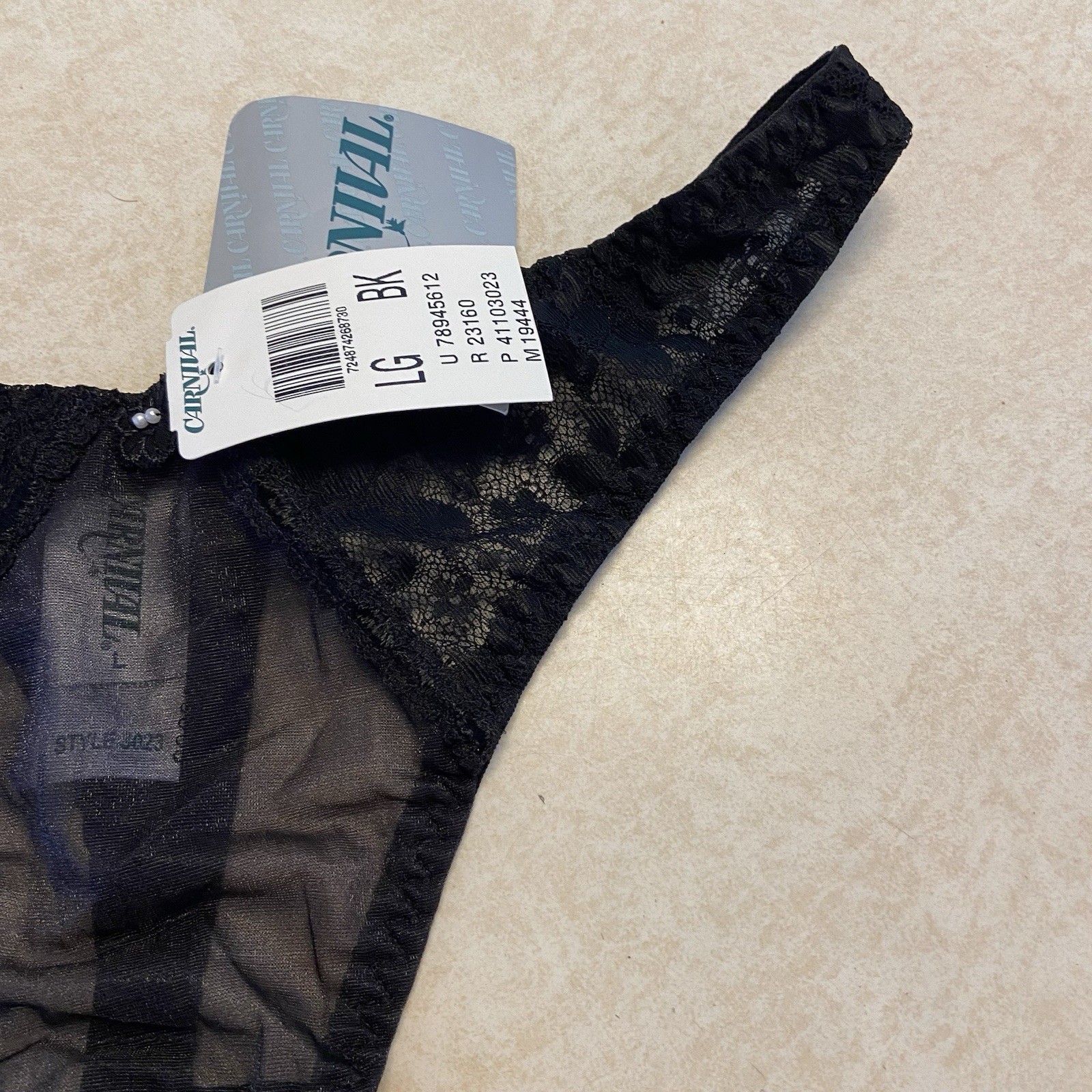 Vintage Panties Large Carnival Sissy Panty New NWT Lace Sheer G String Thong