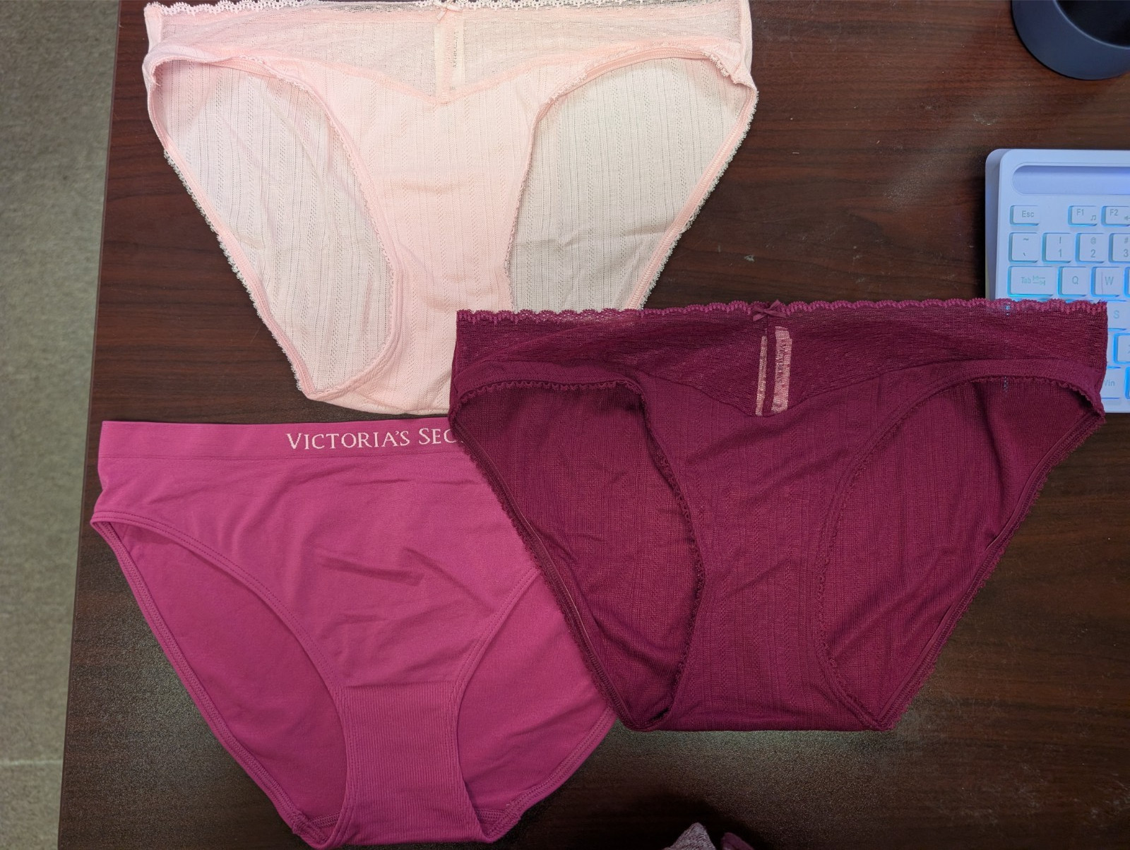 Victoria’s Secret Panty Lot Of 3 Bikini Pink Pretty Blossom Fresh Jam L NWT