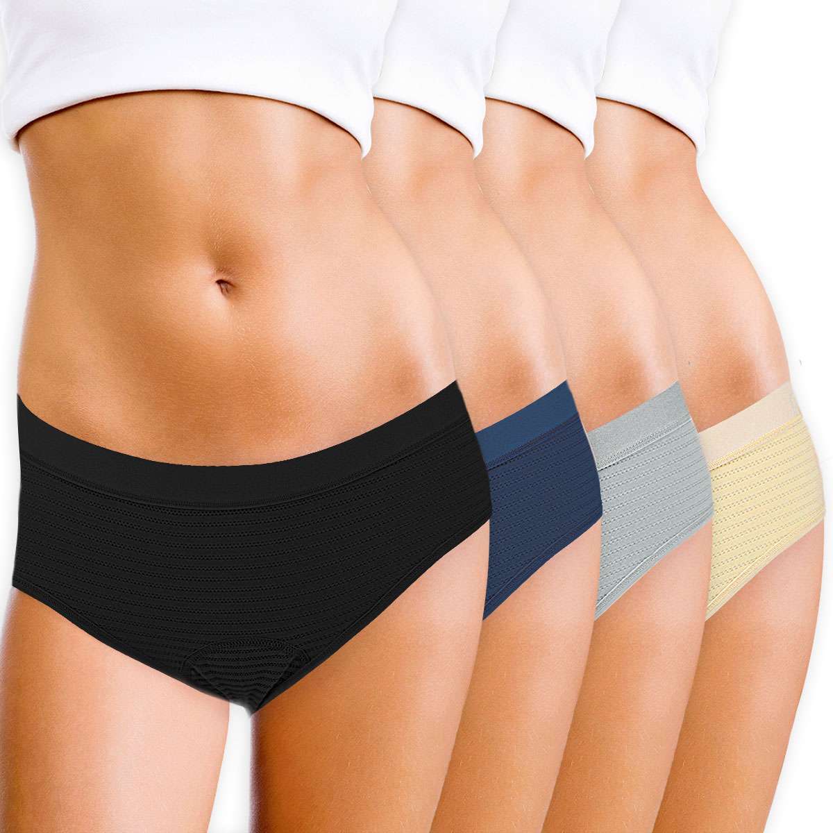 1PC/4PCS Women Menstrual Period Underwear Leak Proof Cotton Panties Briefs Solid