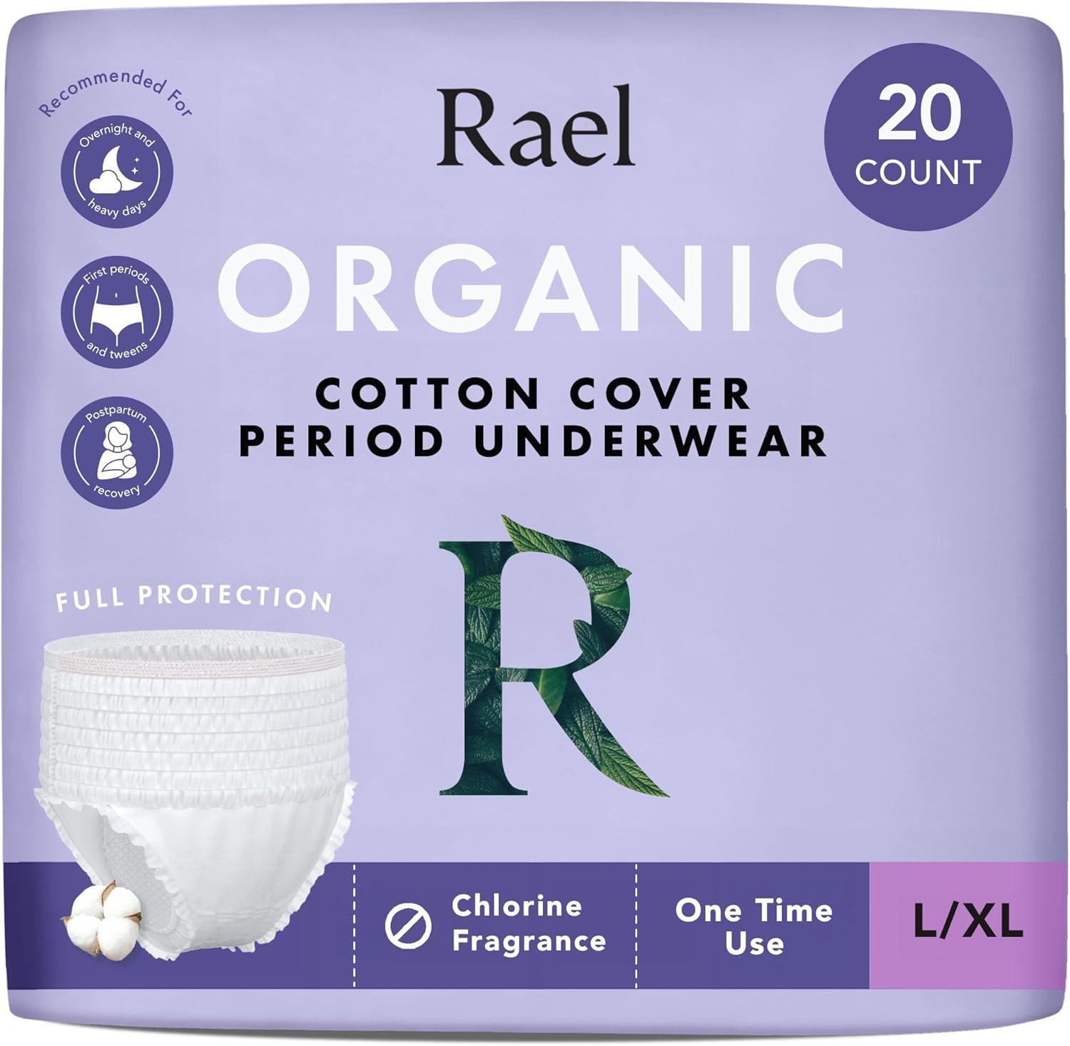 Rael Organic Cotton Cover Underwear -Women – Postpartum Essentials L/XL