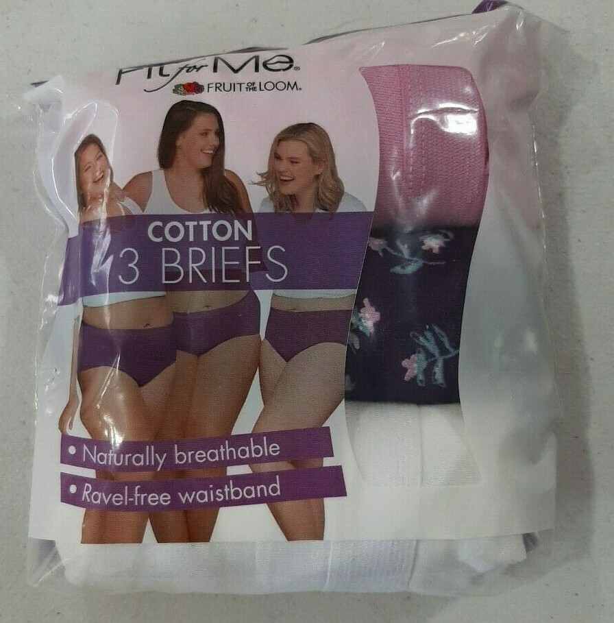 Fit for Me Fruit of the Loom Women’s 3 Pack Cotton Briefs NEW Various Sizes