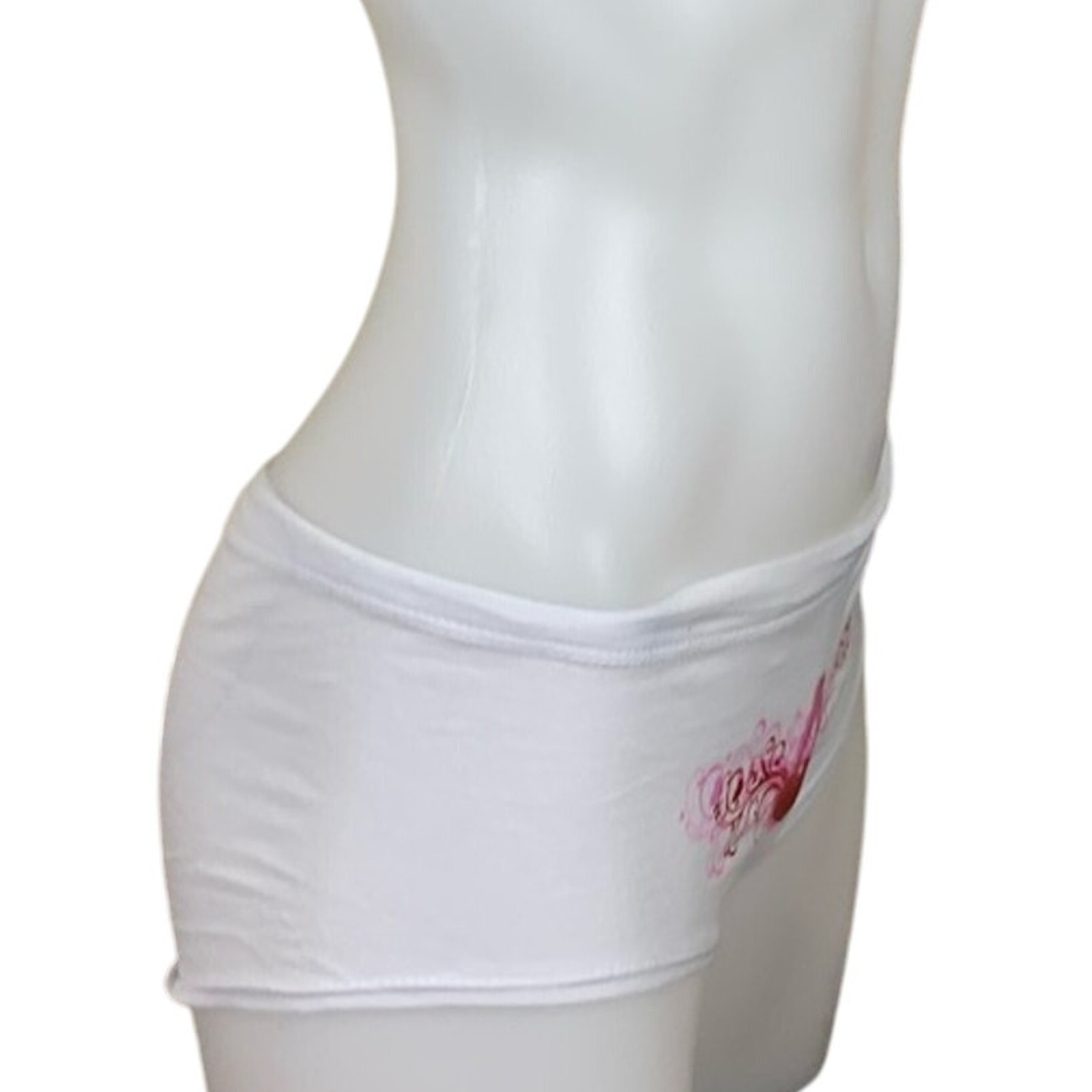 Heaven Scent Intimates White Cherry Heart Panty SMALL Boyshort Unique NEW