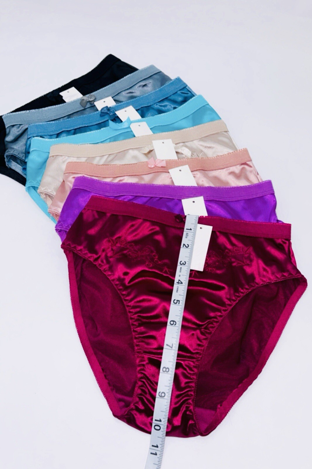 6 Packs Lot Sexy Women Satin Panties High Leg Ladies Underwear 322 Lingeries 3XL