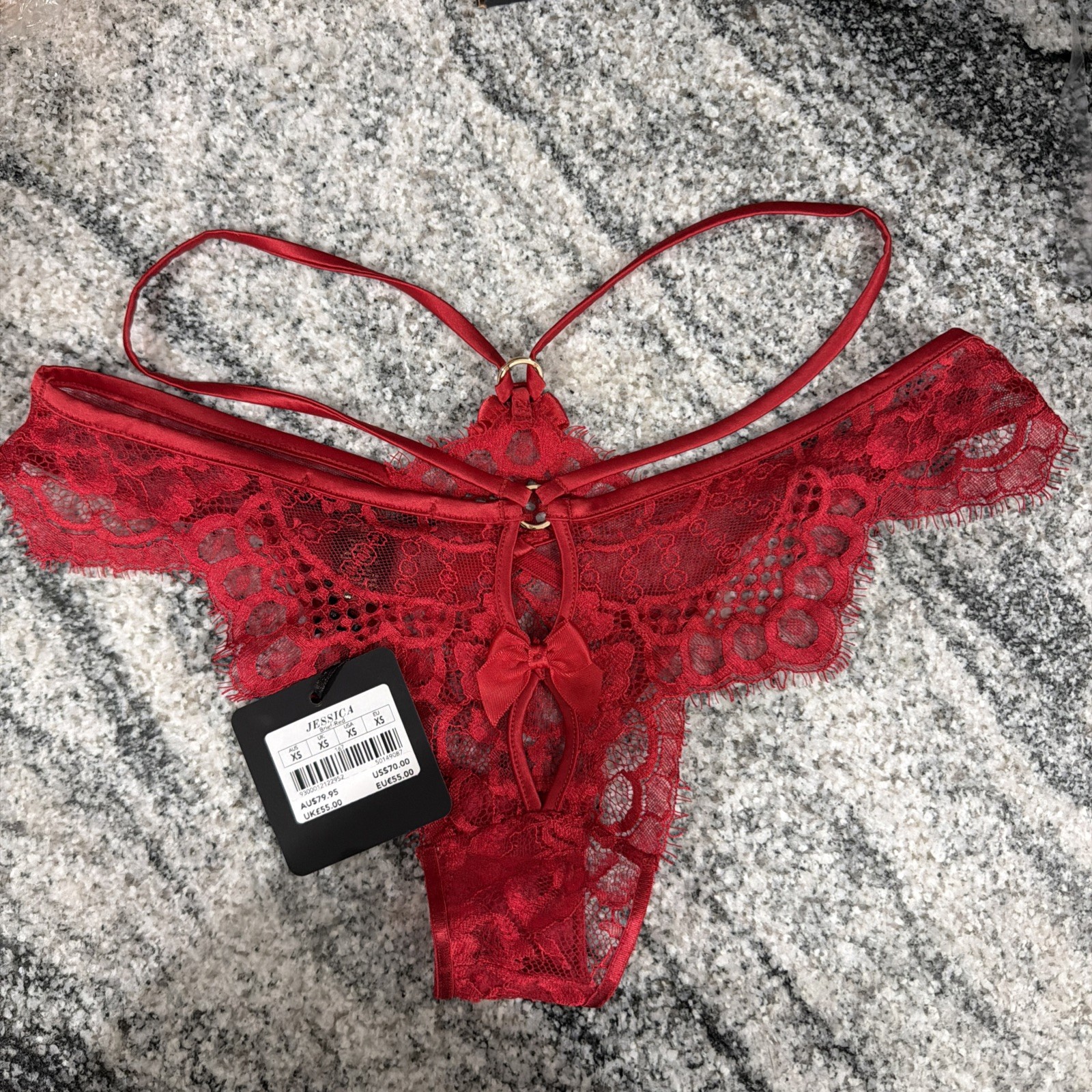 Honey Birdette Jessica Red Brief Size XS New with Tags