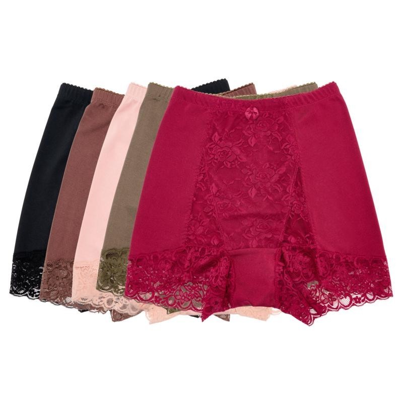 Rhonda Shear 5-pack Classic Pin-Up Panty with Lace Detail Espresso/Berry Size 1X