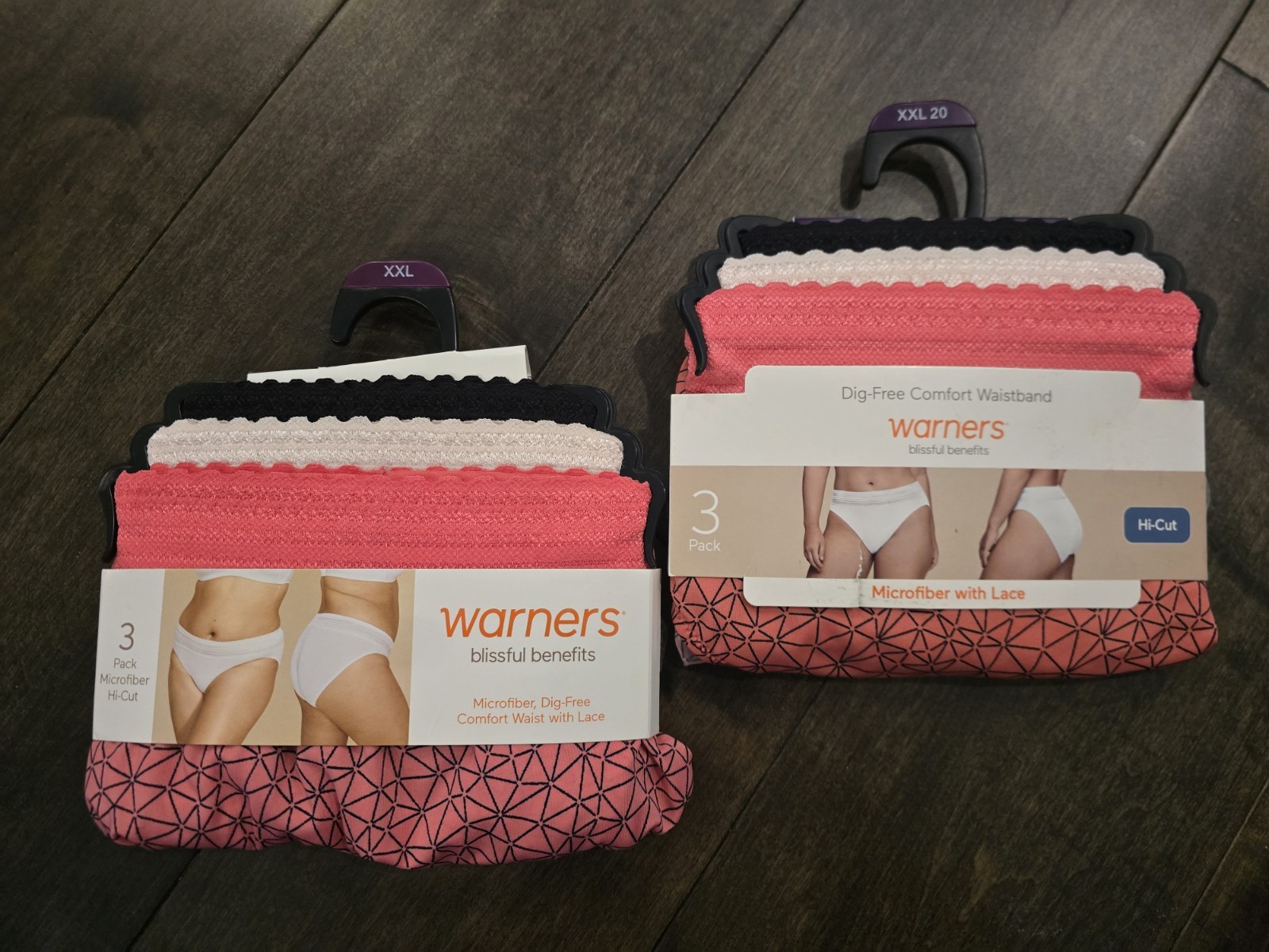 Warner’s Blissful Benefits Hi-Cut Panties 2x 3-Pack XXL Lace NWT