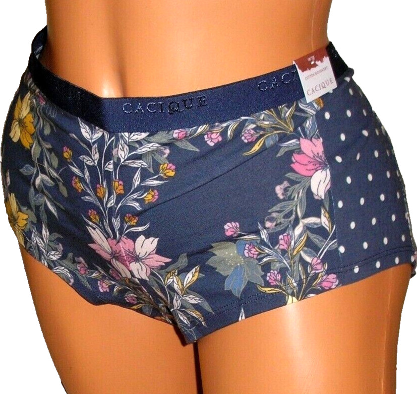 Panties Lingerie Cacique Lane Bryant Floral Cotton Boyshorts Sz 18/20
